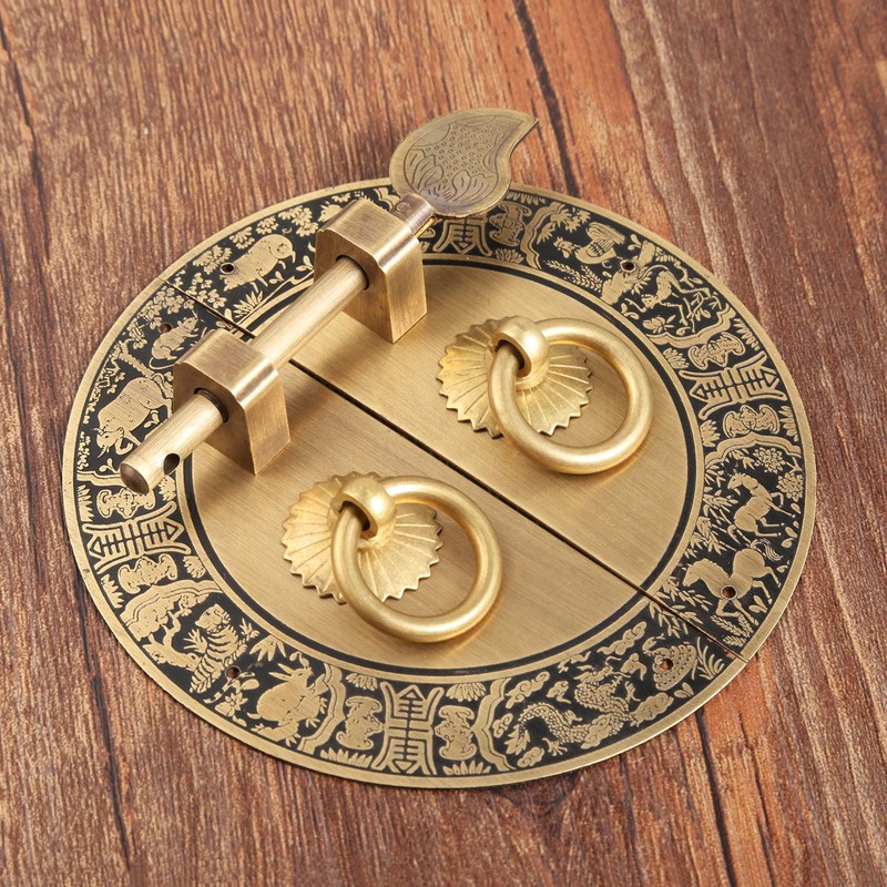 Dophee Classic Chinese Door Hardware, 4.33" Antique Furniture Pulls Hardware