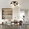 KEESFU 3-Light Kitchen Flush Mount Ceiling Light，Modern Round Track Lighting