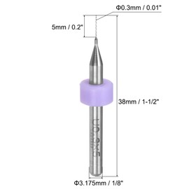 sourcing map PCB Drill Bits 0.3mm Tungsten Carbide Rotary Tool Jewelry CNC Engraving Print Circuit Board Micro Drill Bits 1/8 Inch Shank 30 Pcs
