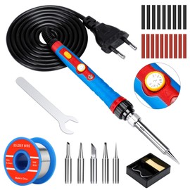 Soldering Iron Set, 60 W Soldering Iron with Temperature Adjustable 392 °F to 842 °F, Soldering Iron Welding Gun with 5 Pieces Iron Head, Electric Soldering Iron Pen Set for Various Repaired
