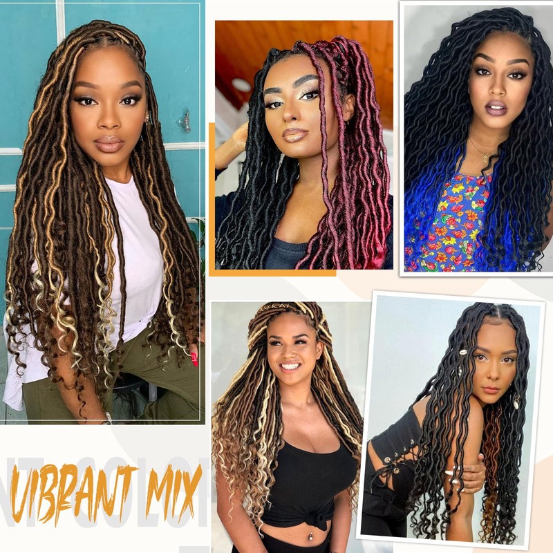 Goddess Locs Crochet Hair 22 Inch 6 Packs Faux Locs