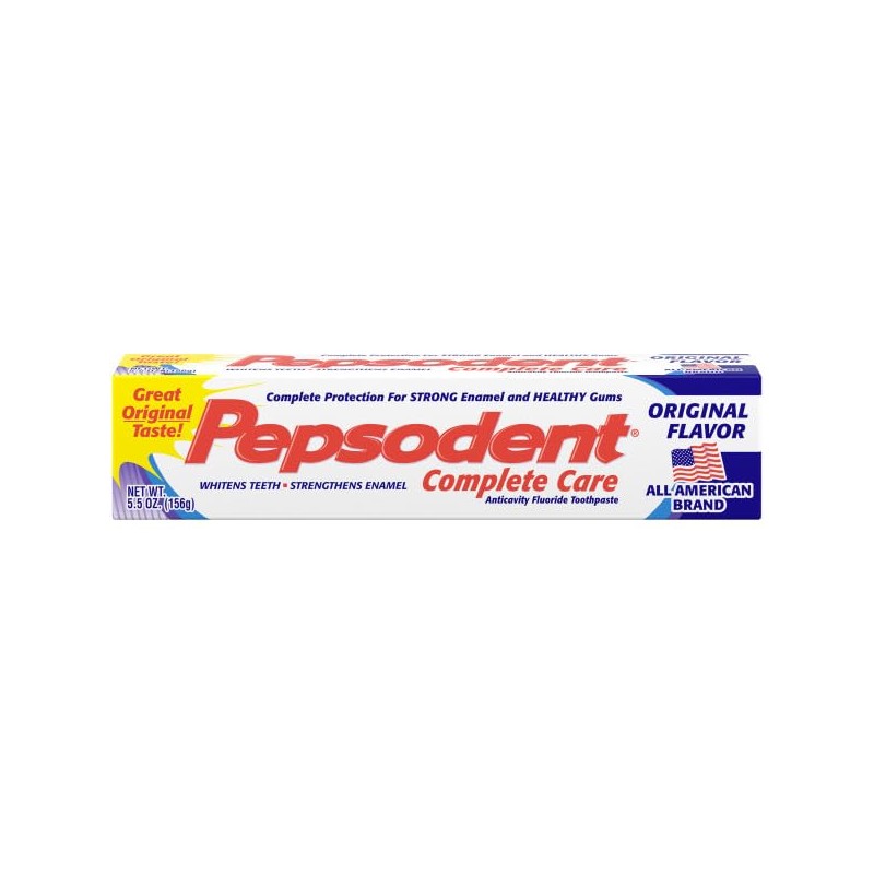 Pepsodent Complete Care Anticavity Fluoride Toothpaste, Original Flavor, 5.5 OZ