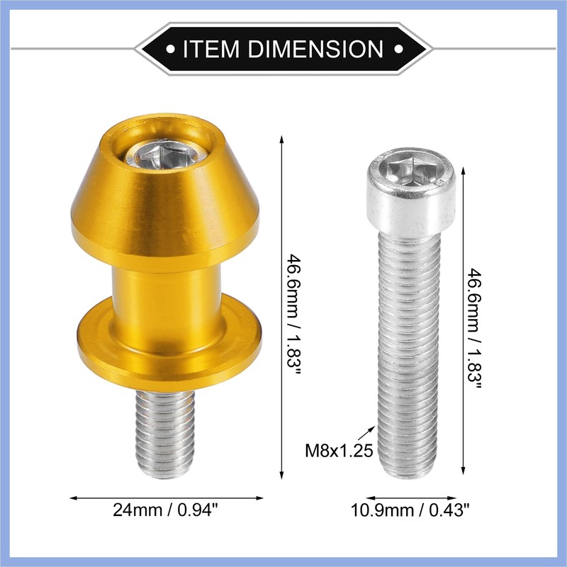 PARSLUCK 1 Pair Swingarm Spools, 8mm M8x1.25 CNC Swing Arm