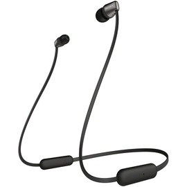 Sony WI-C310 Wireless Earphones, Bluetooth Compatible, Up to 15 Hours of Continuous Playback, Microphone Included, Flat Cable, 2019 Model, Black WI-C310 BC