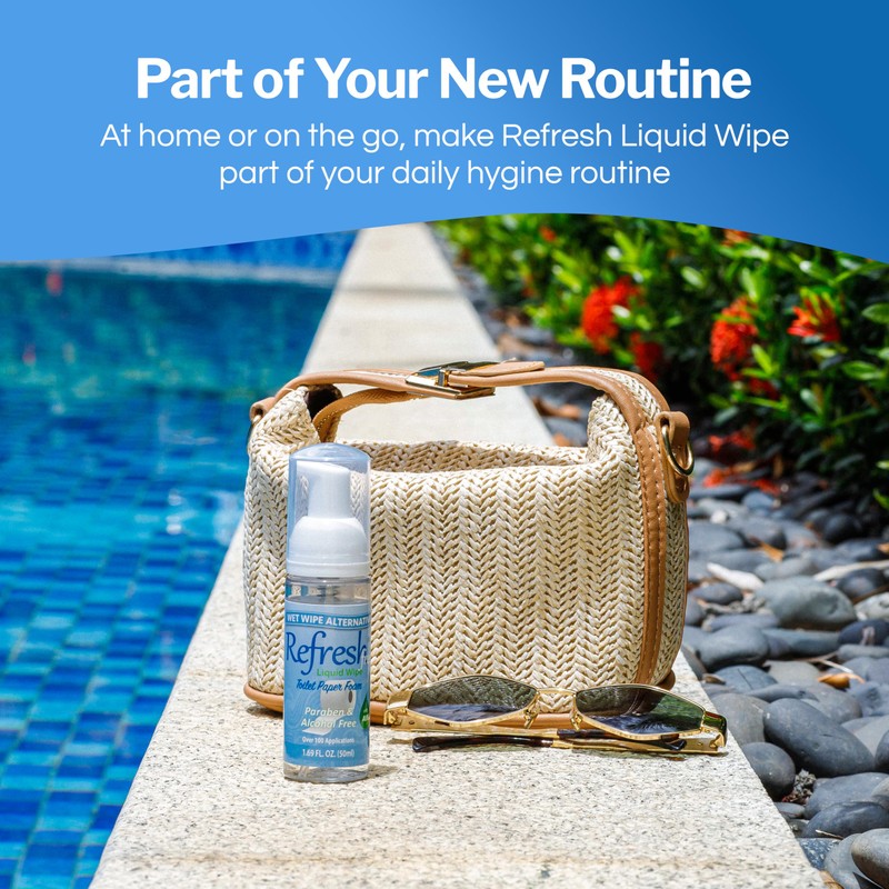 Refresh Liquid Wipe: Toilet Paper Foam Dispenser Refill. Eco-Friendly Flushable