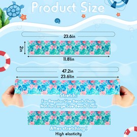 Boao Boao 8 Pack Towel Bands for Beach Chairs Cruise Towel Clips for Lounge Beach Pool Chairs Elastic Windproof Strap Holders for Summer Lounge Pool Hawaiian Accessories (Sea Turtle Style)