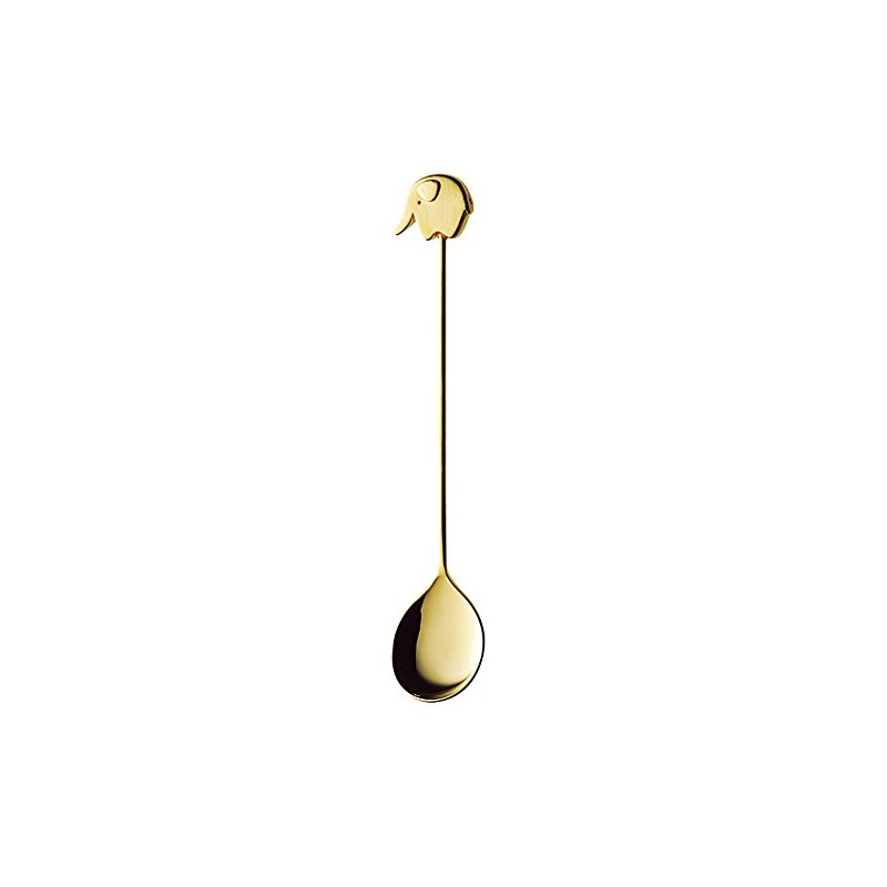 Takakuwa Metal Rubber Cast Elephant Coffee Spoon, Gold 003471