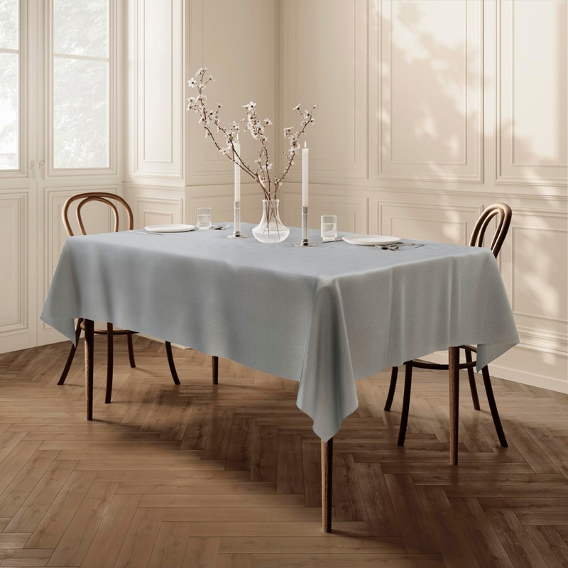 Extra Large Rectangular Fabric Tablecloth 150x250cm 59"x98" Light Grey