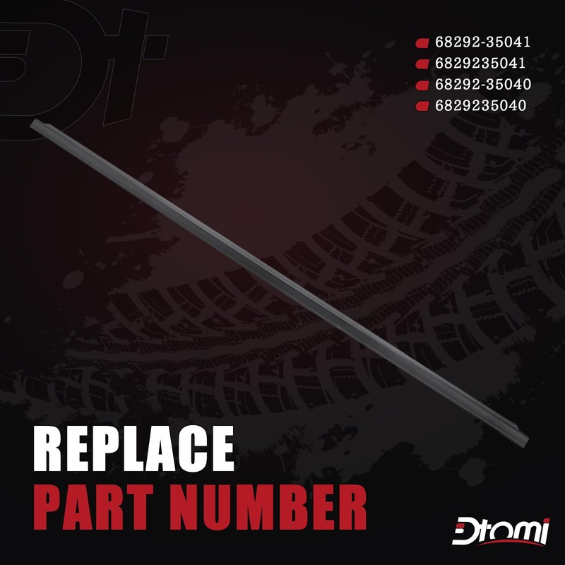 Door Tailgate Glass Belt Molding Weather Strip Compatible with Toyota