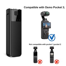 Pocket 3 Battery Handle 4000mAh, Compatible with DJI Osmo Pocket 3 Accessories 1/4" Threaded Hole 22.5W Fast Charging