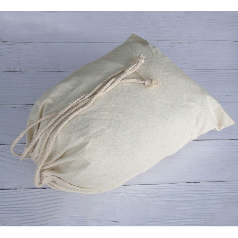 Lontenrea 8 Pcs 25x30cm Drawstring Cotton Muslin Bags Reusable Storage