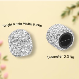 Stilnati 4 Pcs Diamond Crystal Car Tire Valve Caps Shining Dust-proof Wheel Valve Cover Vehicle Bling Sparkling White Diamond Car Styling Accessories, Crystal Rhinestone Car Tire Valve Caps