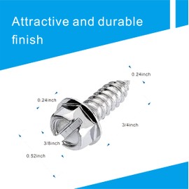 Arwrilt 4 PCS Stainless Steel License Plate Screws, Rust-Proof Finish License Plate Bolt Kits, Shockproof Bolts Fasteners for Front & Rear Plates, Licence Plate Screw Set for Cars Trucks (Silver)