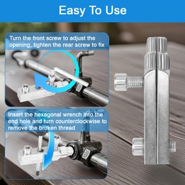 FJSENR Premium Easy Out Stripped Screw Extractor Set - Heat Treated Steel, Removes Rusty/Damaged Screws & Broken Bolts in Pipes, Complete Kit for Home Plumbing & DIY Repairs