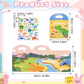 Reusable Sticker Books for Toddlers 4Pack Toddler Sticker Book with 3D Puffy Stickers Animals Ocean, Transportation, Dinosaurs Theme for 2 Year Olds Travel Toys for Toddlers on Plane