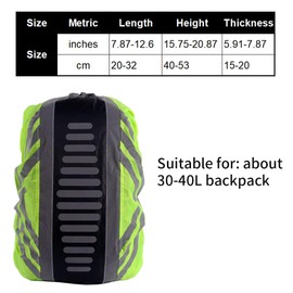 SnugZest Waterproof Backpack Rain Cover with Reflective,High Vis Waterproof Backpack Rucksack Cover Bag Rain Cover with Reflective Strip,Backpack for Travel Hiking Camping Packs(COLOUR:As shown)