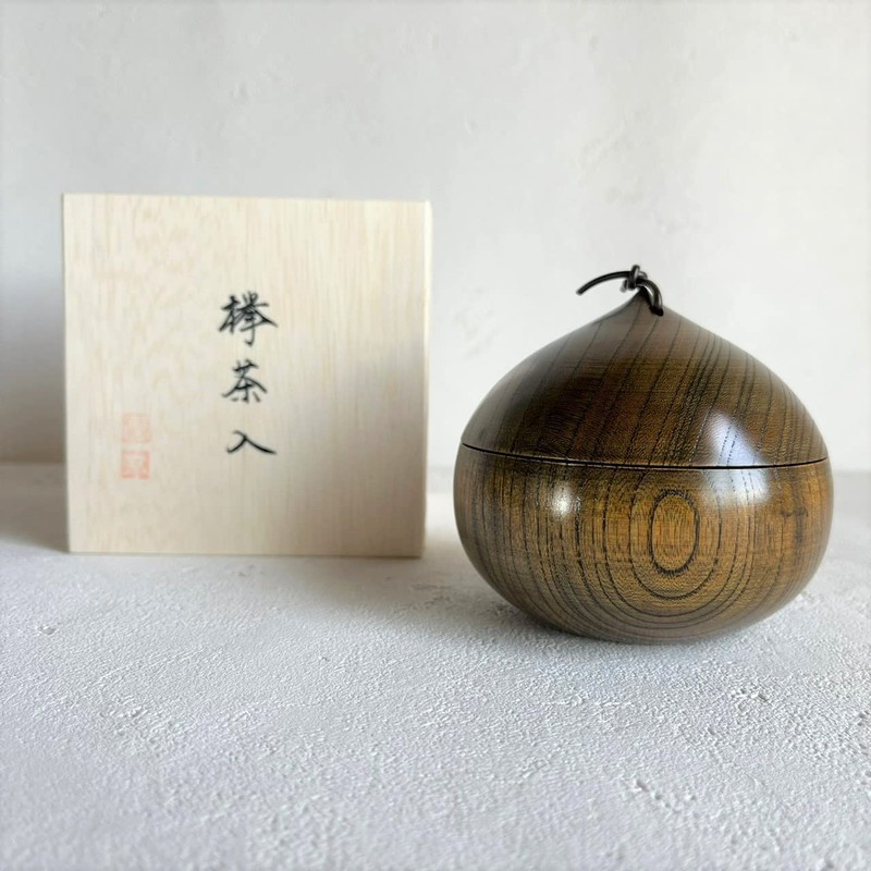 浅田漆器工芸 欅茶入 栗 AS3-2