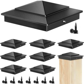 Toscoco 6" x 6" Aluminum Pyramid Post Caps Fits Actual 5.5" x 5.5" Wood/Cedar Posts, 8-Pack Unbreakable Fence Post Caps Cover for Outdoor Fences, Decks, and Mailbox Posts