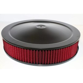 espeedpro21 14 x 3 Black Round Red Washable Air Cleaner Filter Street Rod Muscle chevy ford