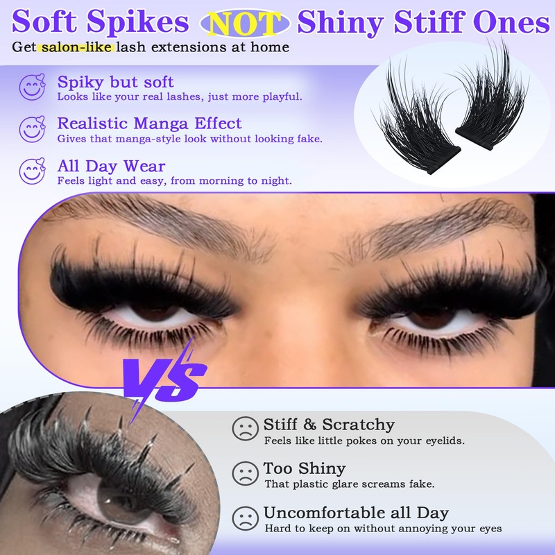 Lash Clusters with Spikes 300D Manga Volume Lash Clusters Evil