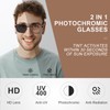 OuShiun Photochromic Progressive Reading Glasses for Men, No-Line Multifocal Readers