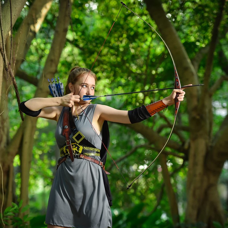 KAINOKAI 58" Laminated Recurve Bow,Amercian Hunting Bow Archery Bow 20-60lbs