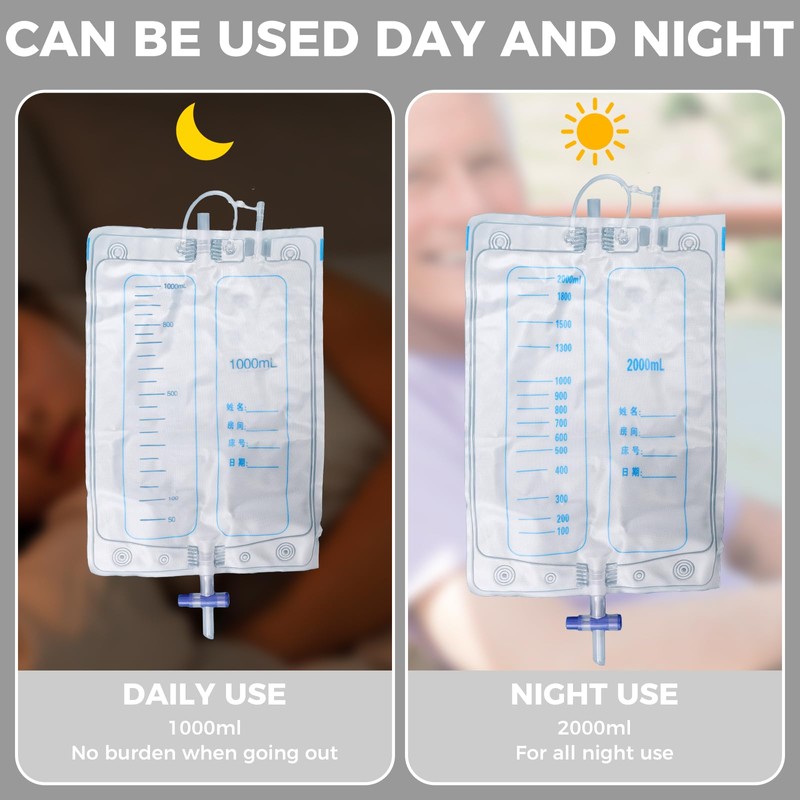 Wearable Urine Collection Bag Condom Catheters for Men, Reusable Portable