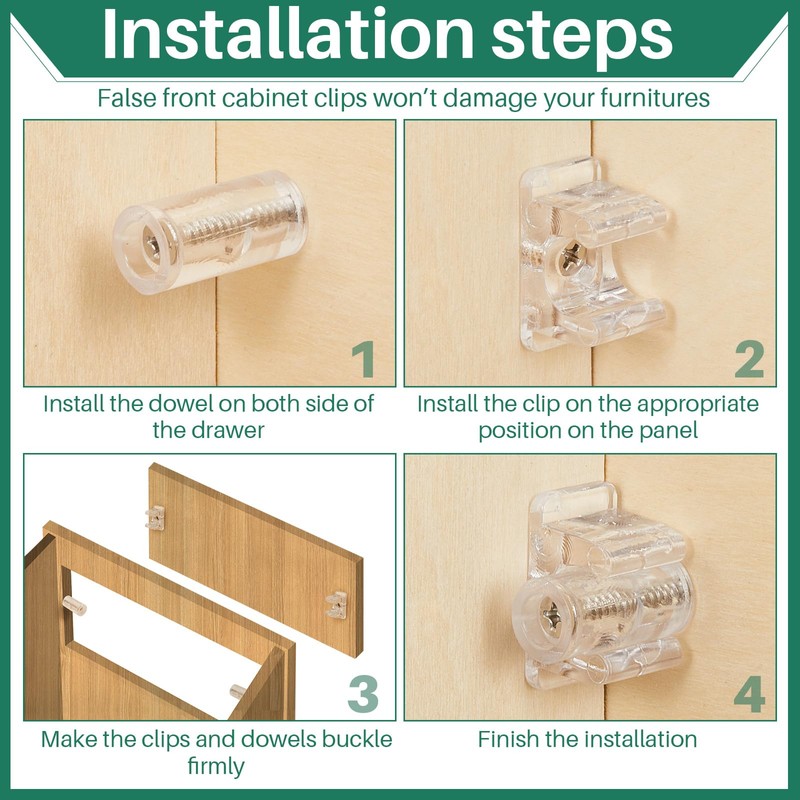 Juexica False Cabinet Front Clip False Drawer Front Clips Sink