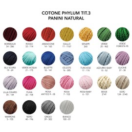 Panini Tessuti Phylum Titolo 3 Pack of 4 Balls of 100 g Each of Crochet Embroidery Thread in 100% Twisted Cotton Made in Italy