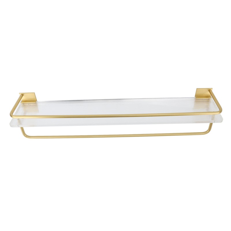 50cm Shower Caddy Wall Mount Shelf with Towel Hanger Acrylic