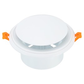 PATIKIL 4 Inch Round Air Vent Adjustable Ceiling Air Outlet Grid Cover Slats Soffit Ventilation Slot for Bathroom Kitchen Living Room ABS Plastic White