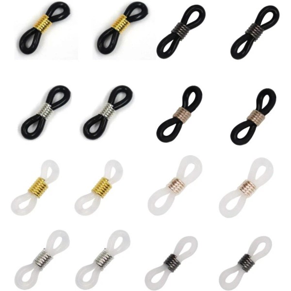 NoBrand 16 Pcs Eyeglass Chain Ends Silicone Adjustable Anti-Slip Rubber
