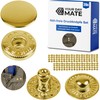 Sew-Free Press Studs, Diameter 12.5 mm, 20 Pairs, in Gold,