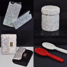 GAGAAL 2PC Bling Crystal Rhinestones Sticker Sheets,DIY Car/Nail/Home/Phone/Accessories Decoration Sticker,Self-Adhesive Glitter Rhinestones Crystal Gem Stickers for Gift Glass Party Decor