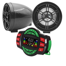 XYC UTV ATV Bluetooth Amplifier Sound System Hand-Free Speakers FM USB Audio System Stereo 3 Inch Speakers 12V Motorcycle Waterproof Audio FM Radio Stereo Speaker