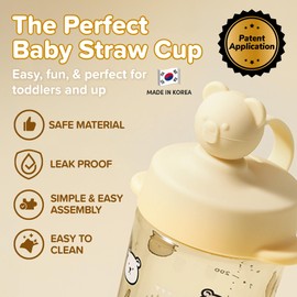 AKIOOM (Pack of 1) Premium Spill Proof Sippy Cup for Toddlers with Soft Straw, PPSU, BPA Free, 9 oz - Ideal for 1 Year and Older With Handle