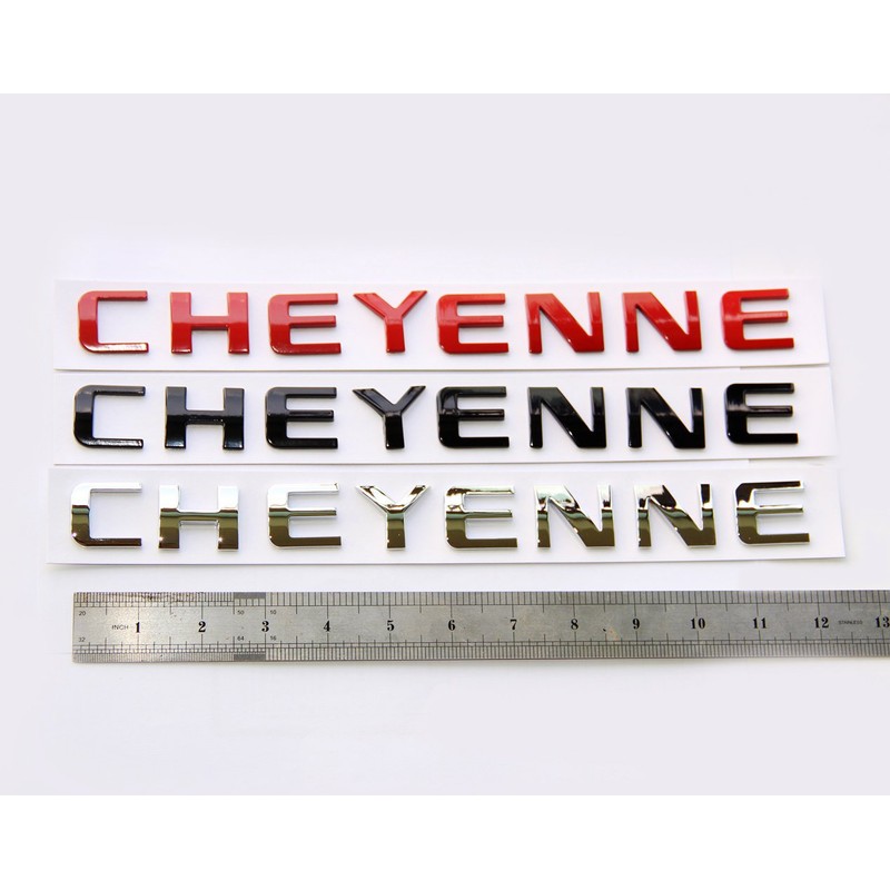 Yoaoo 2Pack OEM Black Cheyenne Nameplate Emblems Badge 3D Compatible