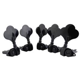 Guyker Open Frame Electric Bass Machine Head (3R + 2L) - 1:20 Ratio Gear Tuners Tuning Key Pegs - black