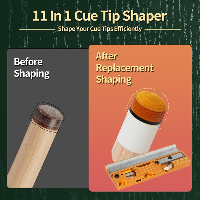Vefungyan Pool Cue Tips Replacing Kit: Aluminum 11 in1 Billiards