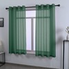DONREN Dark Emerald Green Sheer Curtains 63 Inch Length for