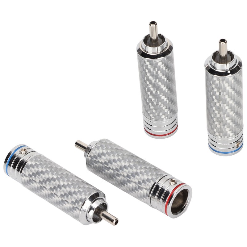 4Pcs RCA Sound Plug Chrome Plated Welding Phono RCA Male