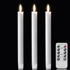 GenSwin Flameless White Taper Candles Flickering with 10-Key Remote, Battery