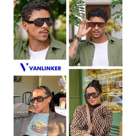 VANLINKER Retro 70s Aviator Sunglasses for Men Women Vintage Polarized Square Aviators VL9841,Tortoise