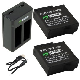 Wasabi Power Battery (2-Pack) and Dual Charger for Insta360 Ace and Ace Pro