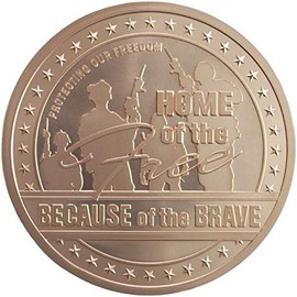 5 oz .999 Pure Copper Round/Challenge Coin (Home of The Free)