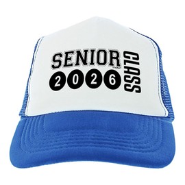 ThisWear Grad Party Accessories Senior Class 2026 Snapback Trucker Hat Blue