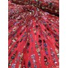 Divastyletextiles Fabric Sold By The Yard Red Beaded Lace Sequin
