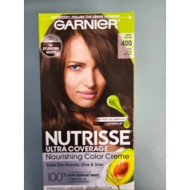 Garnier Nutrisse Creme Permanent Hair Color 400 DEEP DARK BROWN (Sweet Pecan)