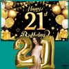 21st Happy Birthday Black Wall Banner,Foil