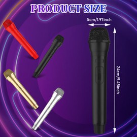 4 Pieces Microphone Prop Play Plastic Toy Microphone Fake Microphone Prop Simulate Speech Practice Plastic Microphone Plastic Fake Microphone Stage Mic Prop for Boys Girls Costume Party Favors 4 Color
